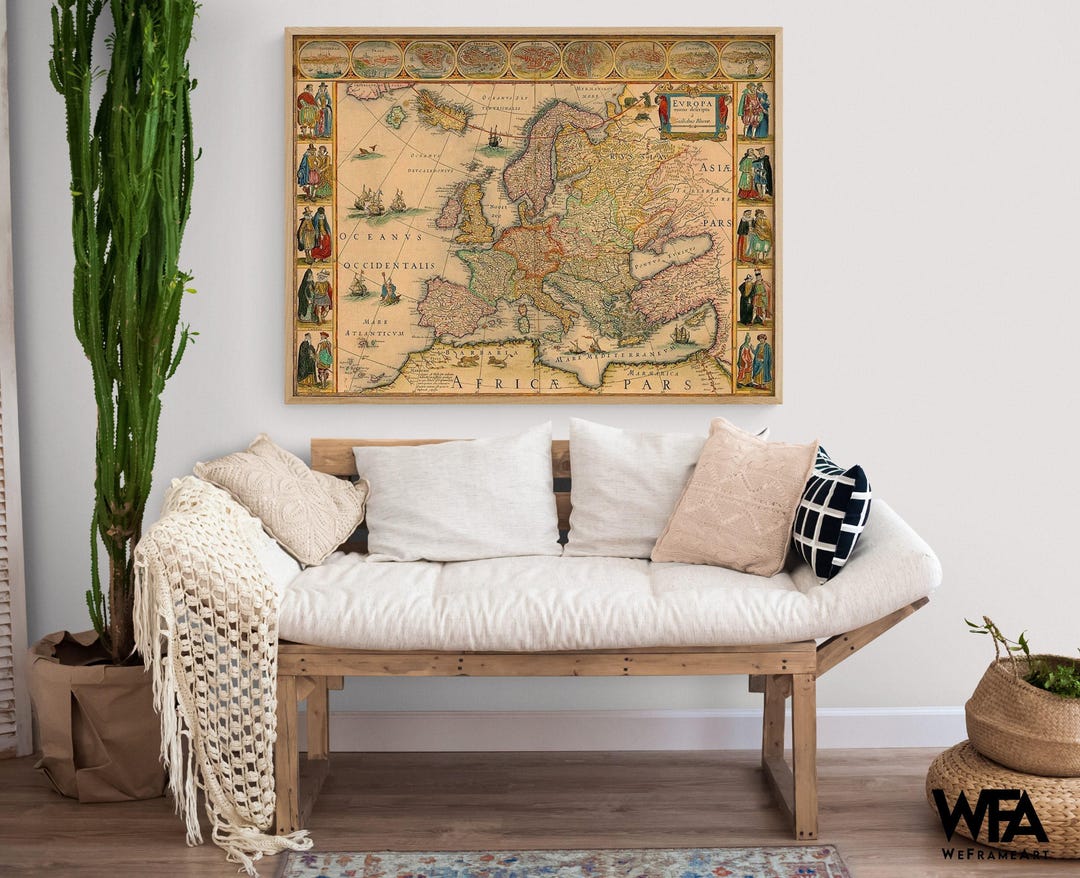Map of Europe by Vintage Maps, Europe Map Print, Old Continent Map ...