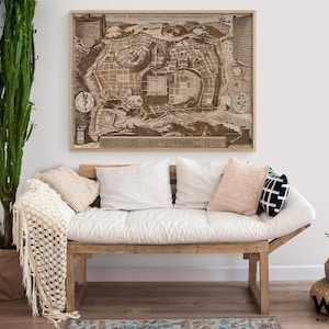 Earth Tone Jerusalem Map, Antique Map of Jerusalem, Old City Poster Print, Holy Land Art, Biblical Regions Map, Antique Map Decor