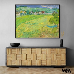 View of Vessenots Near Auvers by Vincent Van Gogh, Van Gogh Landscape Print, Nature Wall Art, Bright Van Gogh Field, Auvers Wall Art