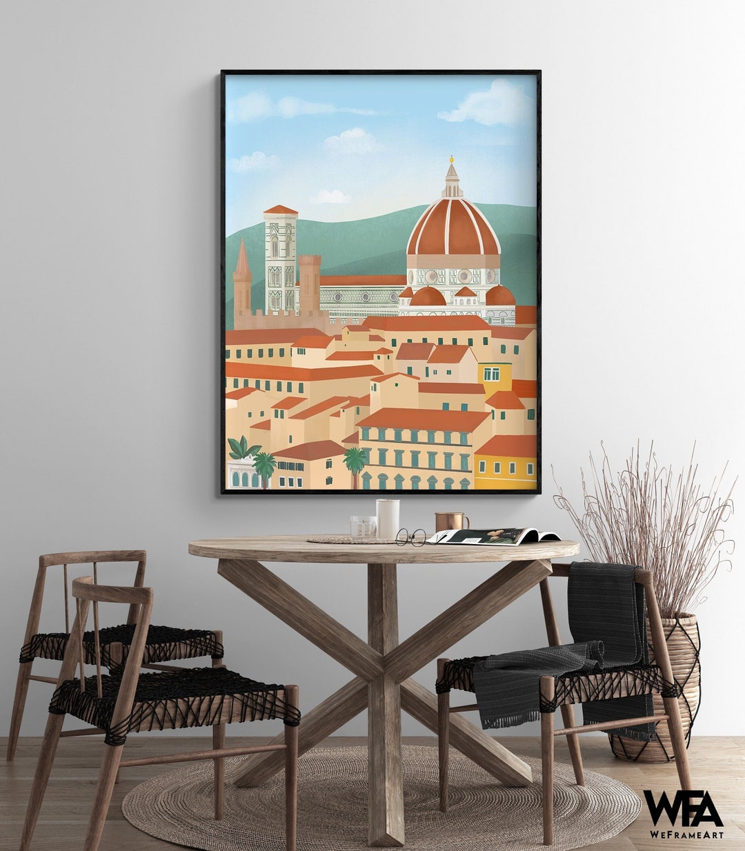 Florence Duomo Artwork, Cathedral of Florence Italian Wall Art, Italian