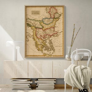 Turkey Greece 1817 by Vintage Maps, Antique Mediterranean Map, Map of Mediterranean Poster, Greek Map Print, Turkey Old Map Decor