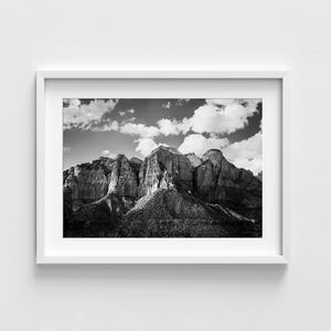Zion National Park Photo, Black and White Canyon, Framed Wall Art image 2