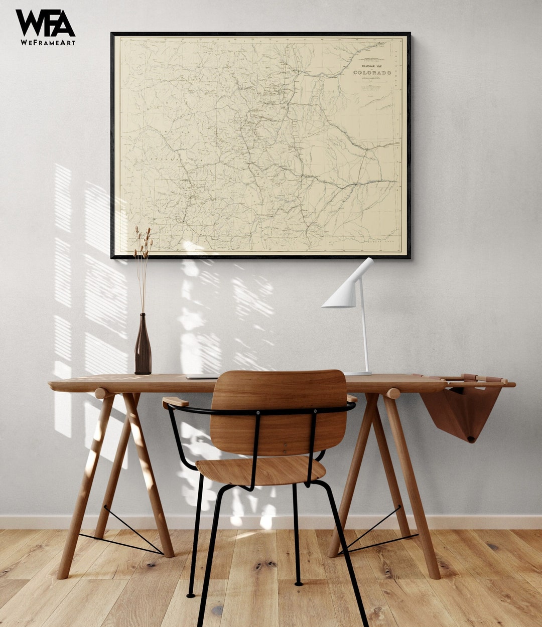 Colorado Map Art Print, Framed Colorado Map Artwork, Map Wall Decor ...