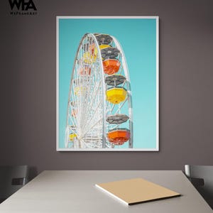 Ferris Wheel Photography Print, Amusement Park Wall Art, Framed Carnival Photo Print, Ferris Wheel Art Print, Framed Wall Art,Large Wall Art