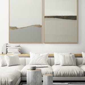 Set of 2 Abstract Landscape Painting Prints, Framed Oil Painting Extra Large Wall Art Abstract Print, Framed Wall Art, Oversized Wall Art