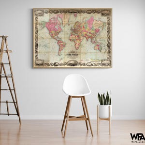 World Map 1705 by Vintage Maps, Antique World Map Poster Print, World Map Classroom Decor, Geography Classroom Wall Art Poster Print