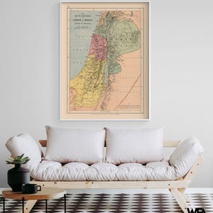 Exodus Middle East Lebanon Israel Jordan, Map Of Lebanon Poster, Middle East Rustic Living Room Decor, Map of Israel Poster Print