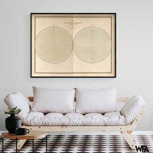 Polarization in the Atmosphere by Vintage Maps, World Map Print, Geography Classroom Decor, Atmosphere Poster Print, Office Wall Art