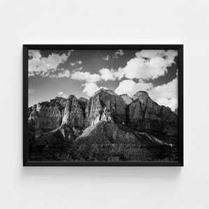 Zion National Park Photo, Black and White Canyon, Framed Wall Art image 3