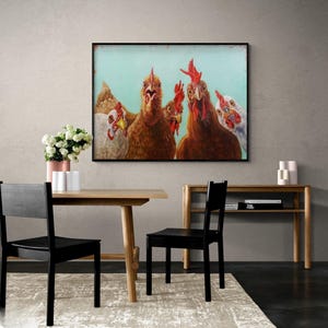 Chicken for Dinner Lucia Heffernan, Team Fried Chicken Birthday Gift Idea, Chicken Poster Art, Large Chicken Poster Print