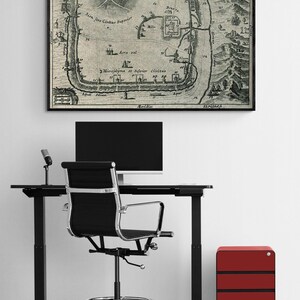 Antique Map of Jerusalem, Jesus Religious Art, Holy Land Old Map Print, Catholic House Decor,Christian Family Art,Biblical Regions Map Print