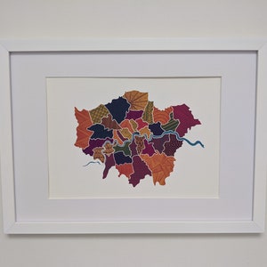 London Boroughs Map Hand Signed Art Print image 2