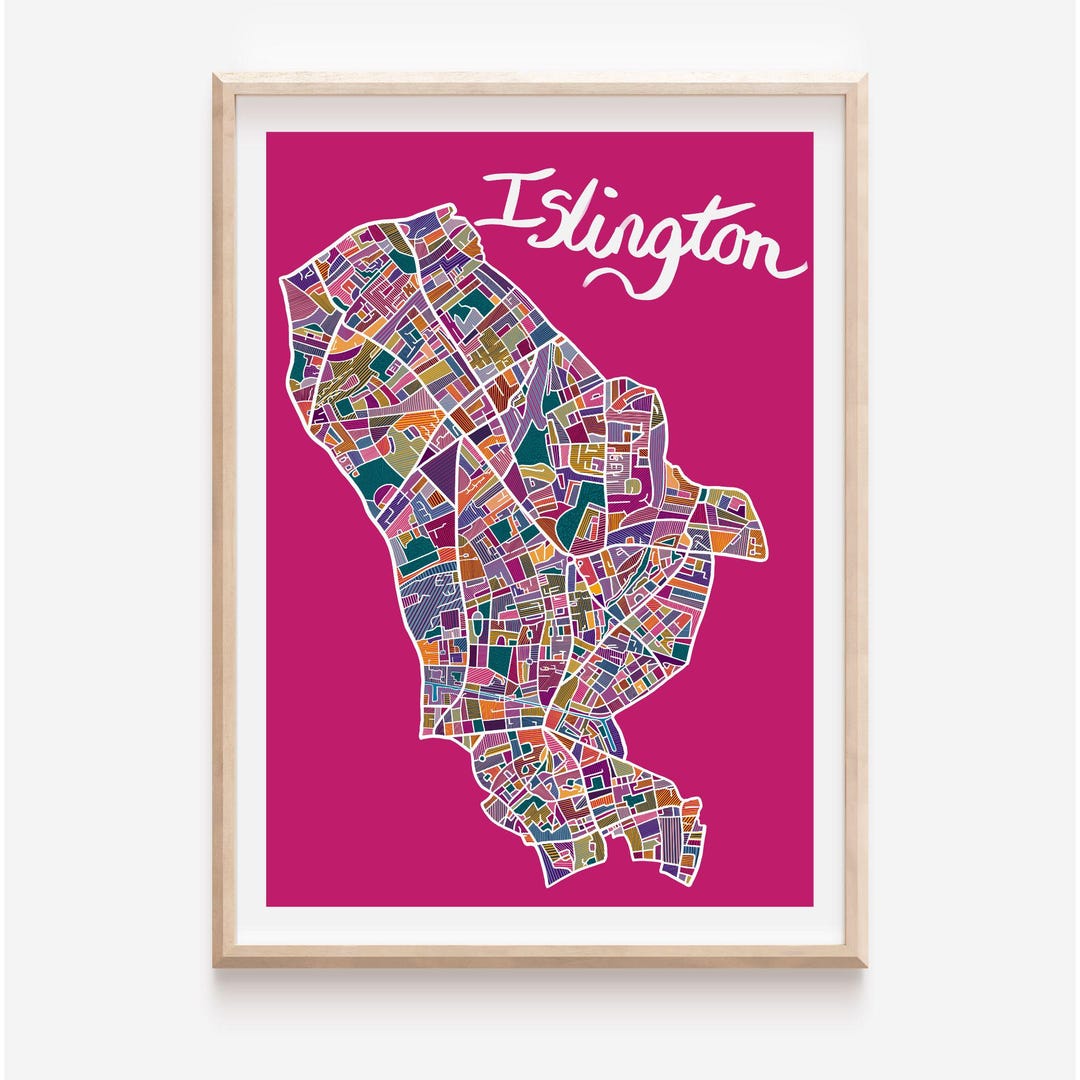 Islington Borough Map Art Print - Etsy UK