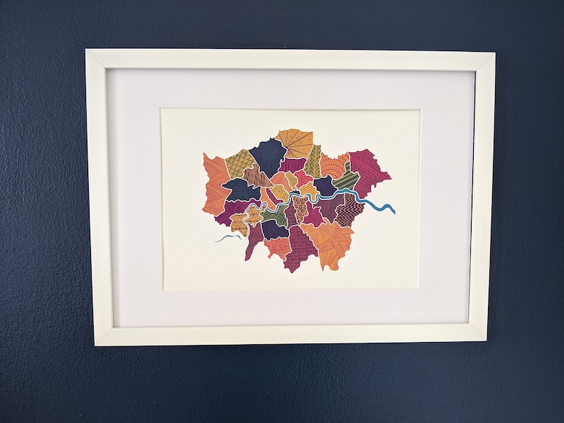 London Boroughs Map Hand Signed Art Print image 5