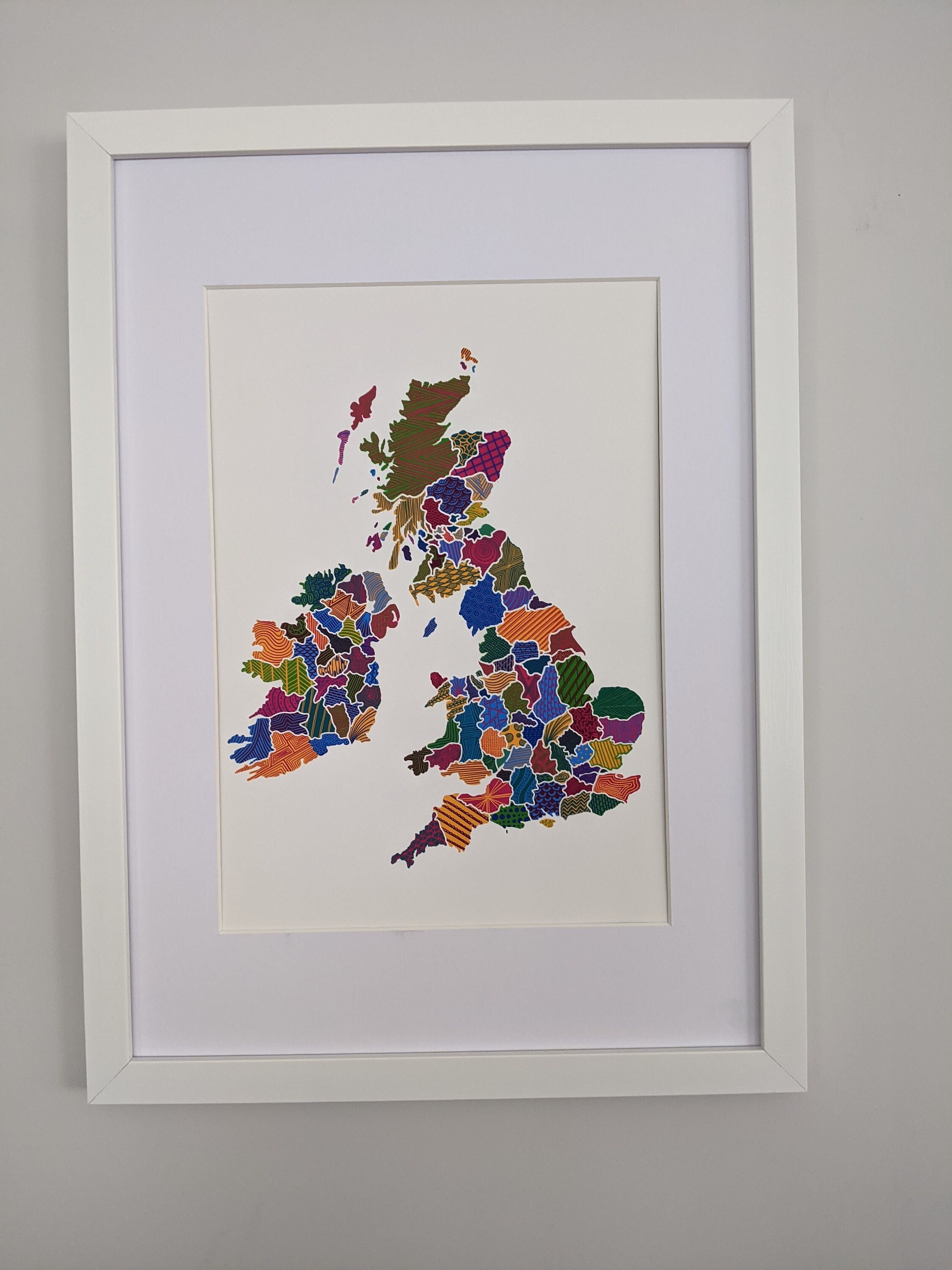UK Counties Map Art Print - Etsy UK