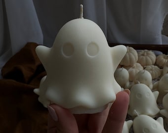 Chubby Ghost Candle - Halloween Ghosts | Pumpkin Spice Scented | Spooky Candles | Autumn Candles Decoration | Halloween Candles | Soy Wax