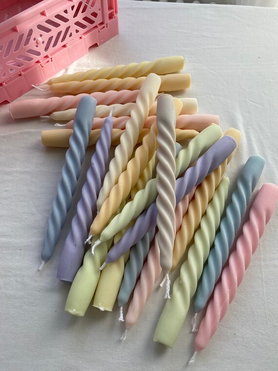 SPIRAL PILLAR Candle Scented Twist Candle Taper Dinner Etsy UK