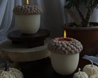 ACORN Candle - Autumn Decor | Pine Cone Candle | Fall Home Decor | Pumpkin spice scented | Thanksgiving decor | Autumn Soy Candle