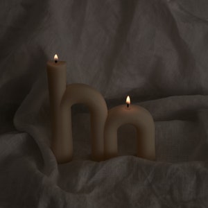 Vela de arco de cera de soja / vela escultórica perfumada / decoración de velas / vela interior / vela decorativa / idea de regalo vela estética Scandi hogar imagen 8