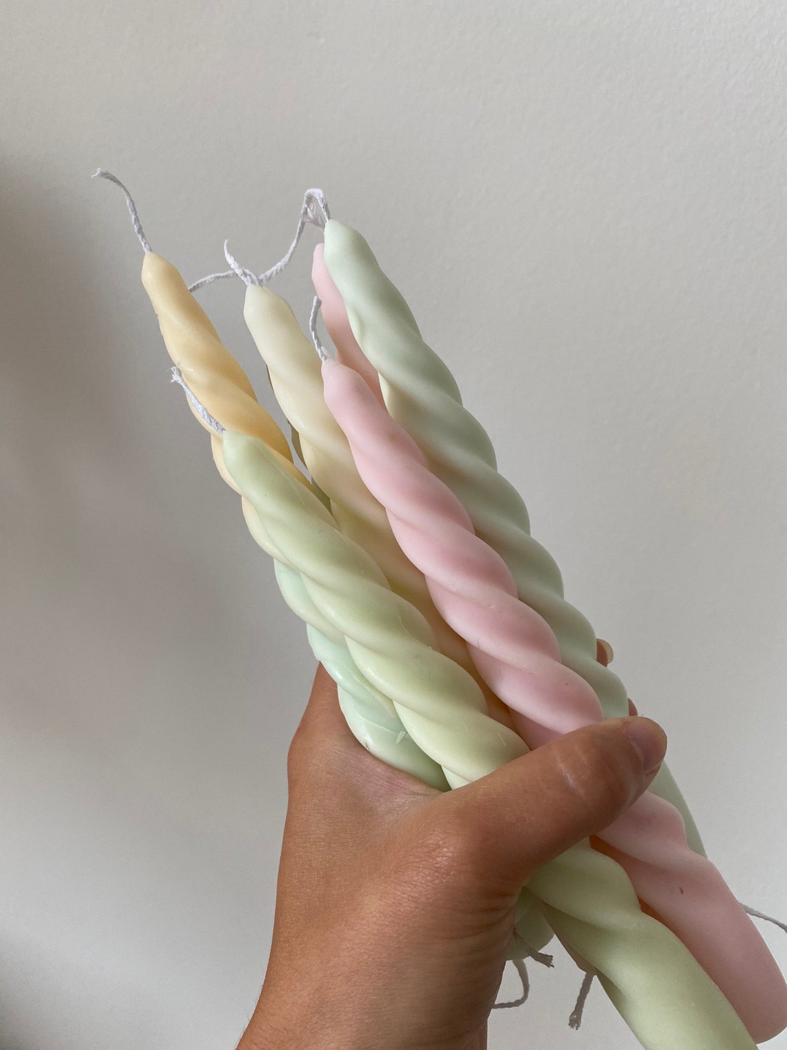 Twisted pillar candles / dinner candle made of soy wax / Etsy