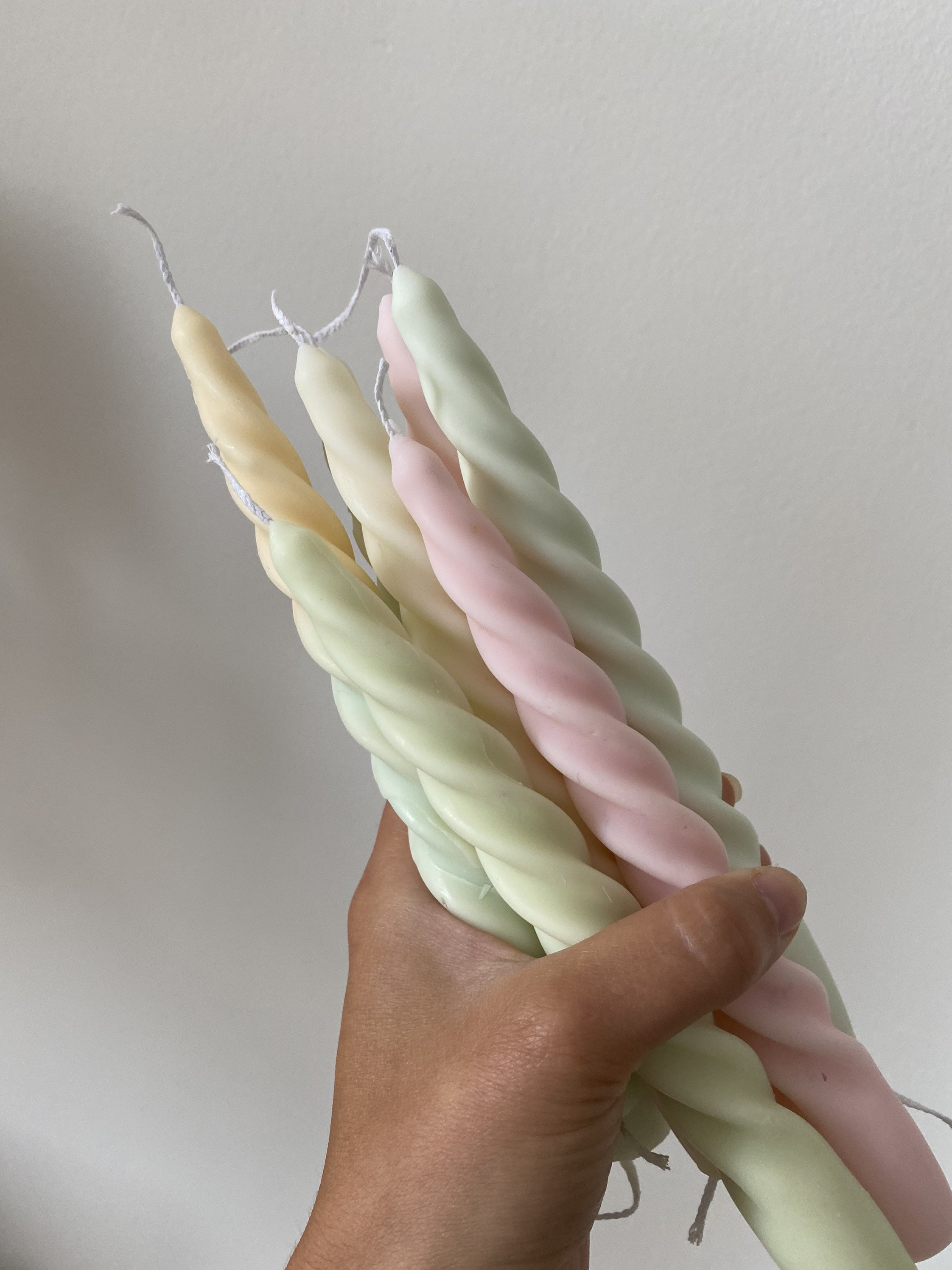 Twisted pillar candles / dinner candle made of soy wax / Etsy