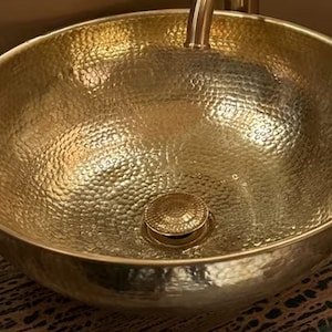 Moroccan sink bowl Bathroom Brass sink ,outdoor Vanity Vessel Sink ,copper Handcrafted Drop In Sink-Moroccan Round Sink Washbasin