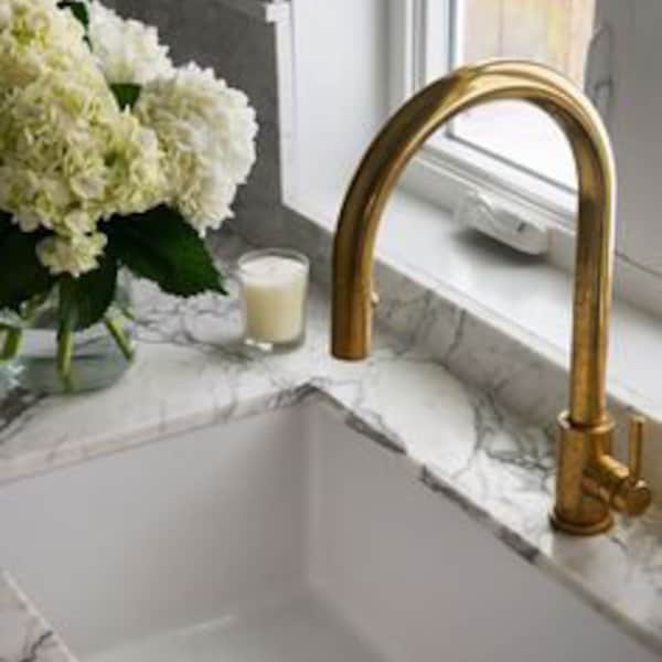 Unlacquered Solid Brass Kitchen Faucet,Kitchen Sink,Brass Sink Faucet,Brass Kitchen Faucet