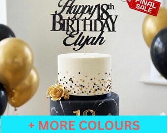 Any Number!, Custom Birthday Cake Topper, 18th Cake Topper, Happy 18th Birthday Topper, Any number, personalized 18th birthday decorations
