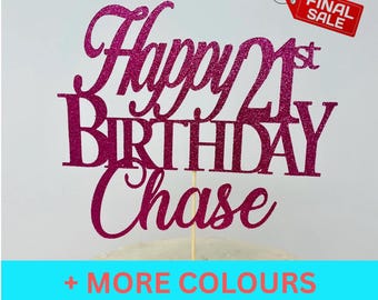 Any Number,Custom Birthday Cake Topper, 21 Cake Topper, Happy 21st Birthday Topper, Any number, personalized twenty one birthday decorations