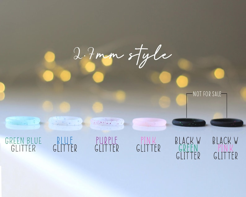 Silicone Glitter Rings, Women's High Quality Silicone Rings, Active Rings, Women's Fashion Rings imagem 3