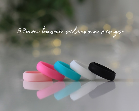 Women s 5.7mm Basic Silicone Rings 5.7mm Width 2mm Thickness Silicone Wedding Bands Sports Gym and Active Lifestyle Silicone Rings Etsy