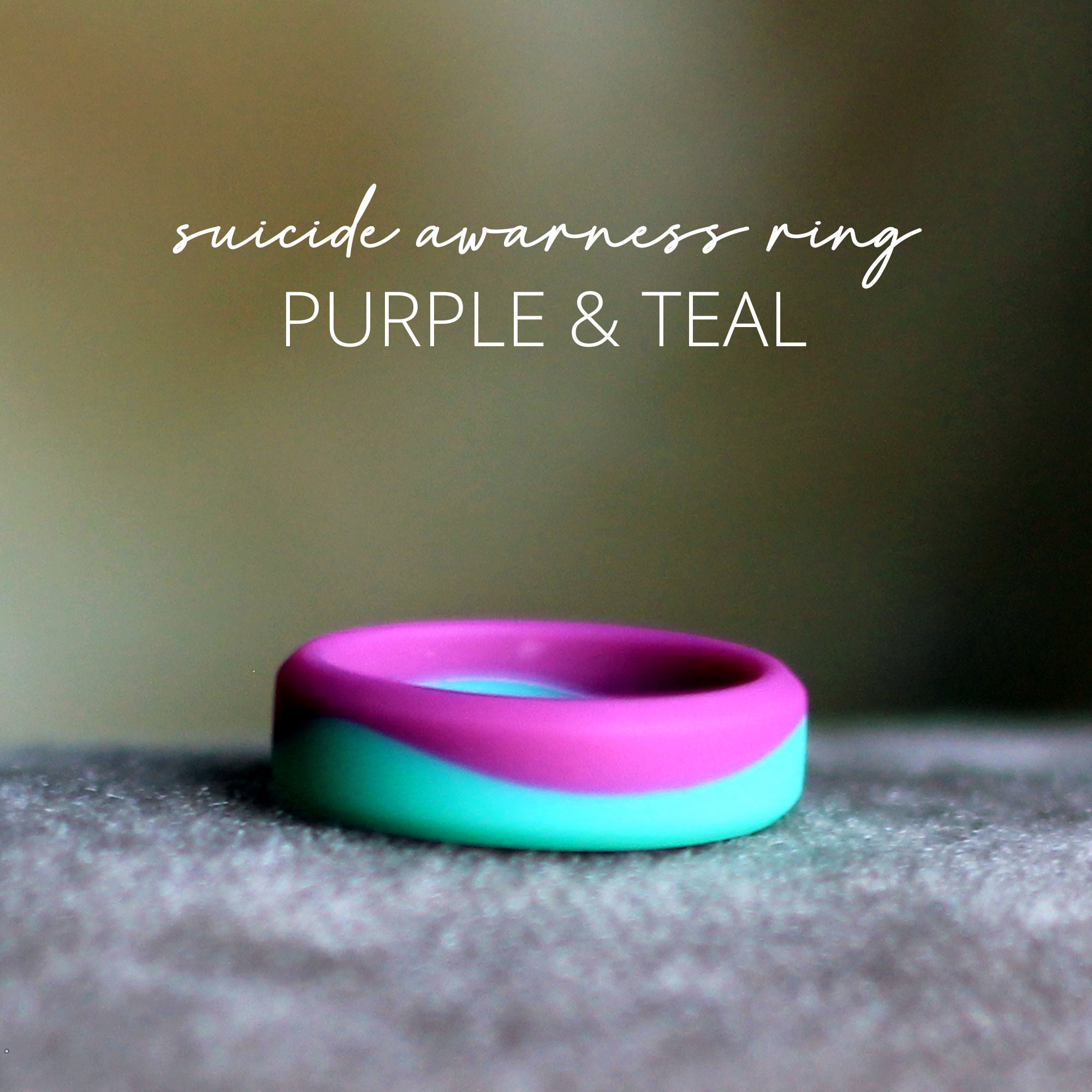 Purple and Teal Two Tone Silicone Ring Suicide Awareness Ring High Quality Breathable Silicone Ring Etsy Canada