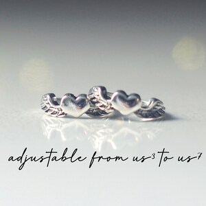 Adjustable Angel Wings Heart Ring: Antique Silver Zinc Alloy (US3-US7) image 5
