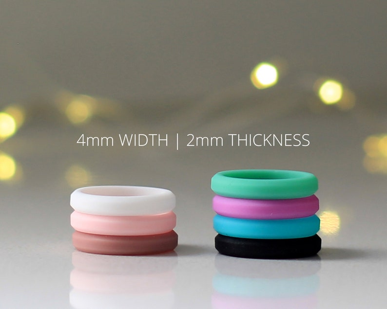Bevel Design Women's Stackable Silicone Rings Colorful Etsy