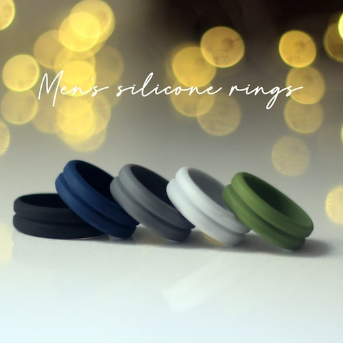 Men's Silicone Rings Men's Silicone Wedding Bands Etsy