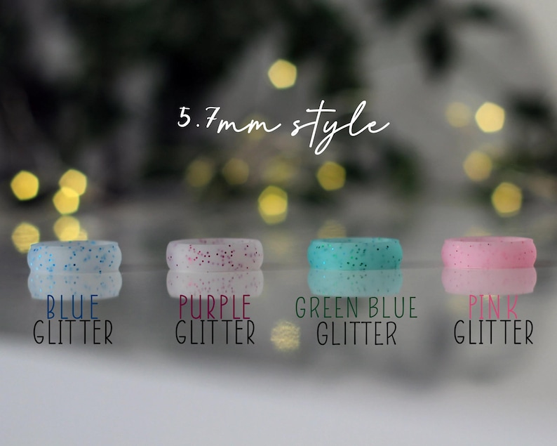 Silicone Glitter Rings, Women's High Quality Silicone Rings, Active Rings, Women's Fashion Rings imagem 4