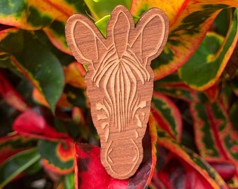 Pin de madera de cebra - Animales en peligro de extinción - Ecológico