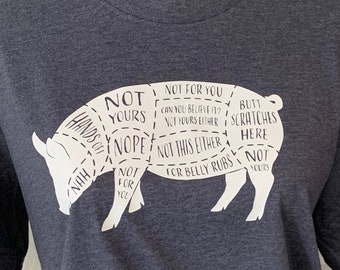 No es tuyo - gráfico de carnicero - 3 diseños - cerdo, pollo, vaca - camiseta vegana/vegetariana - Camiseta unisex