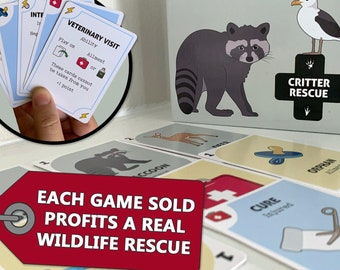 Juego de cartas para amantes de los animales: Critter Rescue - Para toda la familia - ¡Apoya un rescate de vida silvestre REAL!