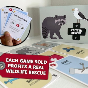 Critter Rescue - Juego de cartas familiar para amantes de los animales. ¡Apoya un rescate de vida silvestre!