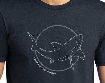 Camiseta de tiburón - Unisex - Océano limpio - Salvemos a los tiburones