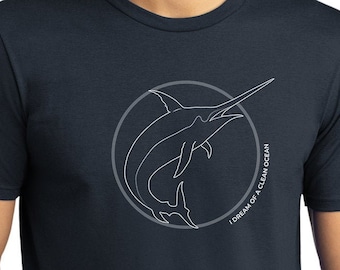 Camiseta Marlin - Unisex - Océano limpio - Salvemos al pez espada