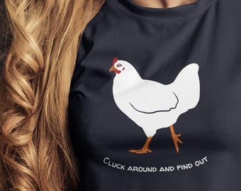 ¡Caga por ahí y descúbrelo! - Camiseta de pollo - Camiseta personalizable - Camiseta para amantes de los animales