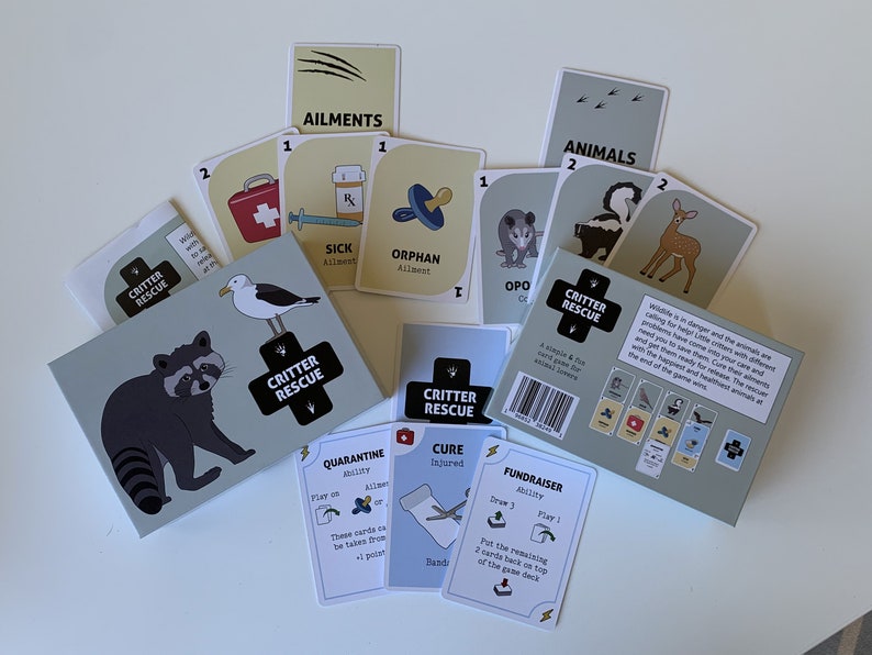 Critter Rescue Family Friendly Card Game for Animal Lovers Etsy