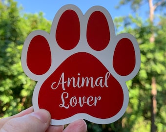 Animal Lover Magnet - Paw Print Vinyl Magnet - Weatherproof