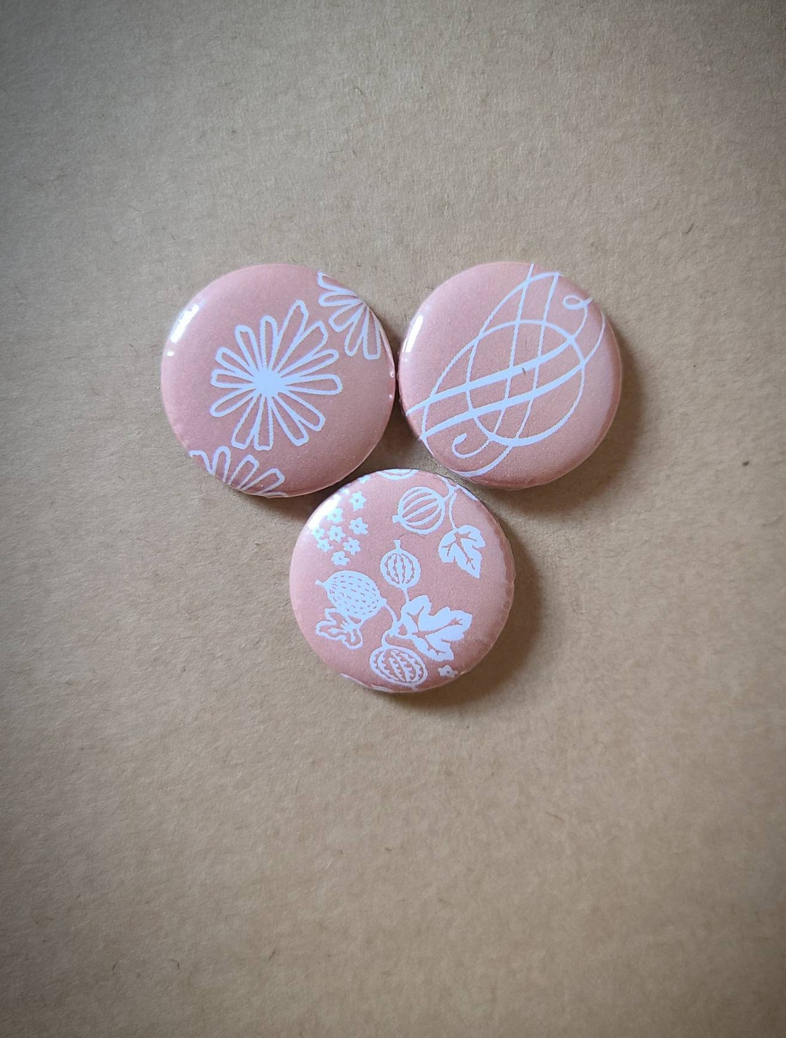 Pretty in Pink Inspired 25mm Pinback Buttons set of 3 Etsy