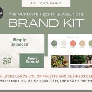 de marque pour les professionnels de la NUTRITION, du BIEN-ÊTRE et de la SANTÉ | logo, couleurs de la marque, design de carte de visite | Modèles de toile entièrement modifiables