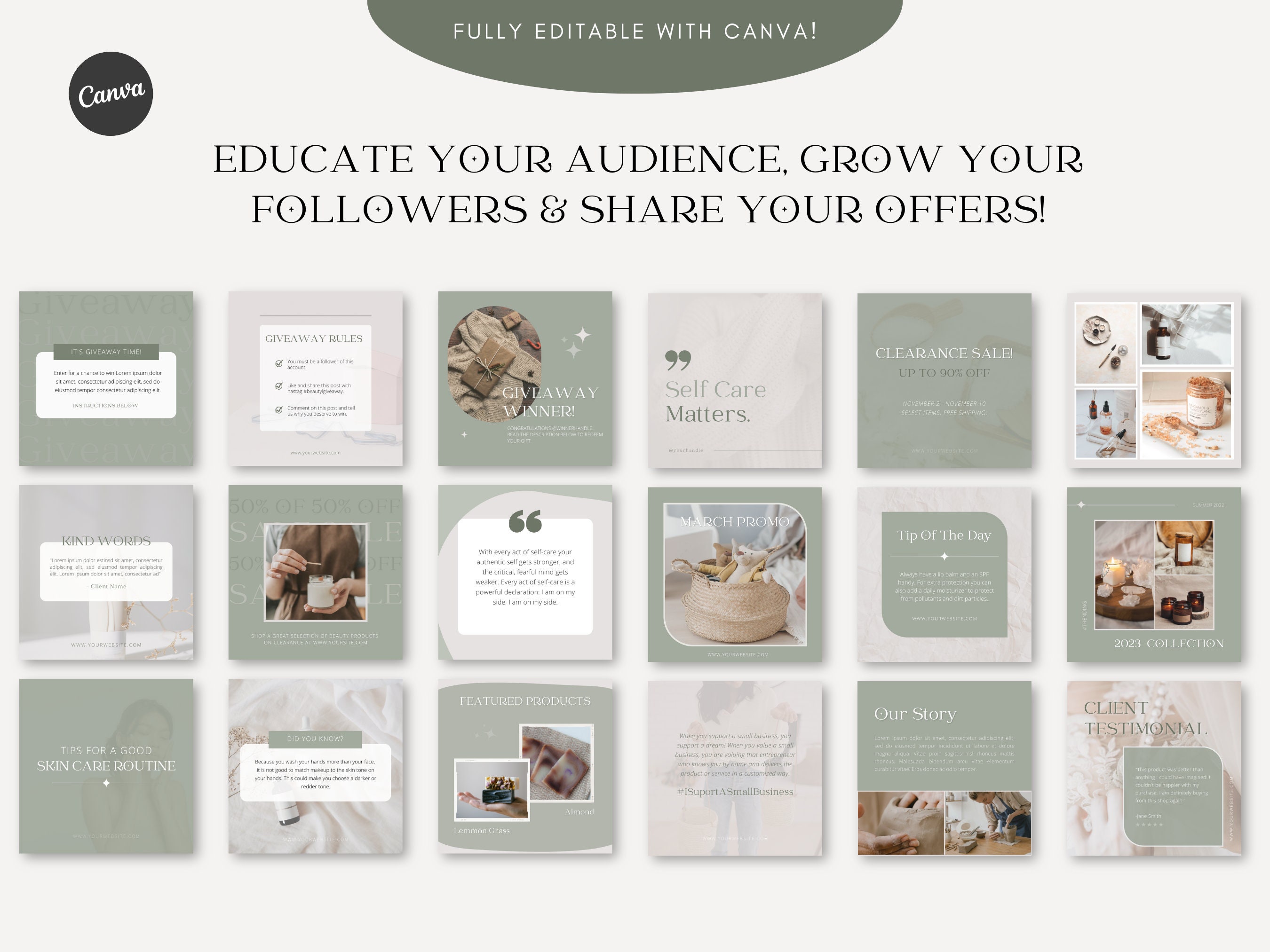 CANVA Instagram Post Design Templates to BOOST SALES for Product Based ...
