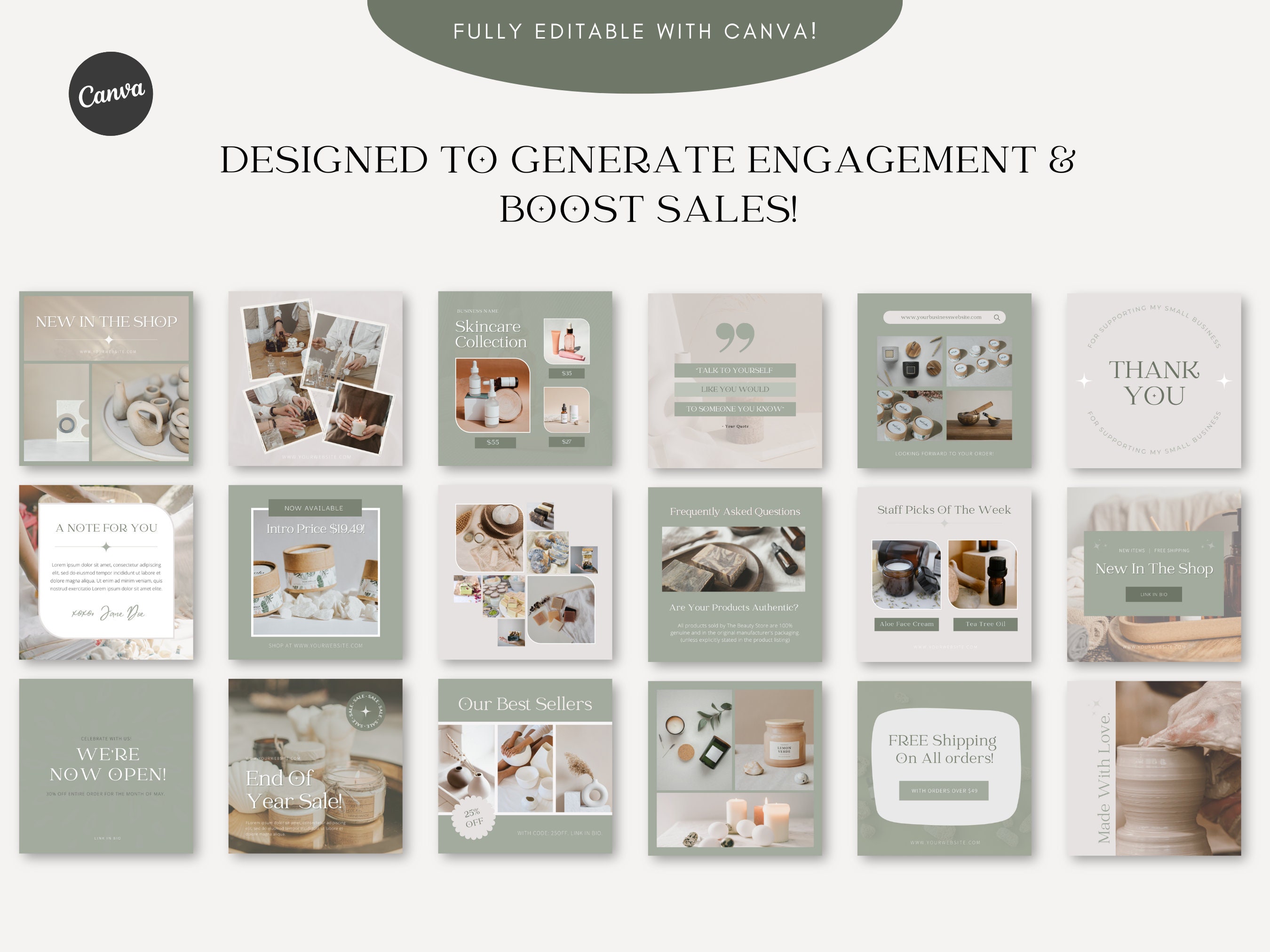 CANVA Instagram Post Design Templates to BOOST SALES for Product Based ...