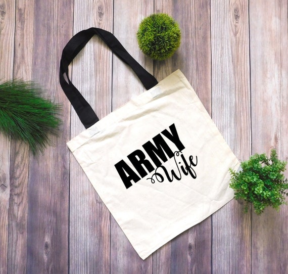 Canvas Shopping Tote Bag Army Wife Status Promise Army Wife Beach Bags for Women